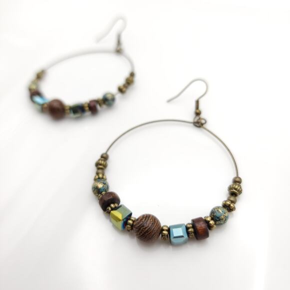 Boho Hoop Earrings - Picture 1 of 7